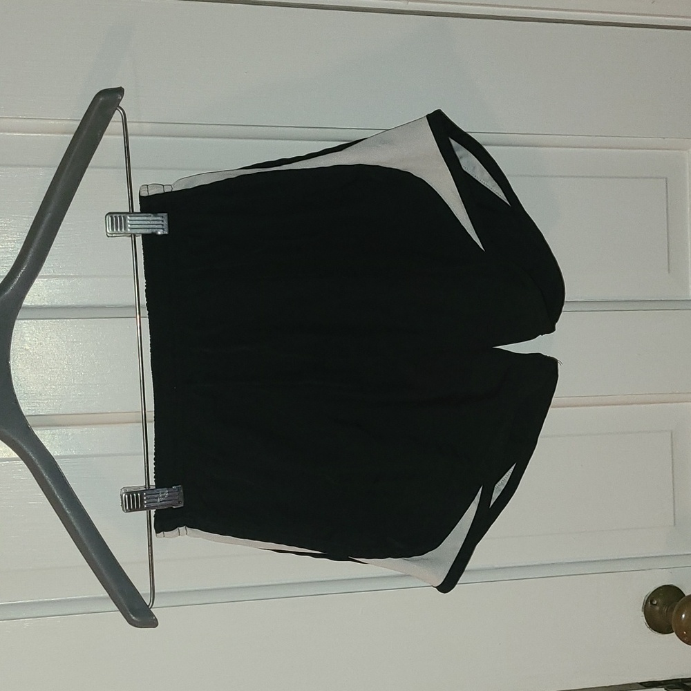 Sportek Black and White Athletic Shorts, Fully-lined, W/ Drawstring, XS